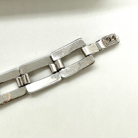 Vintage Rhinestone Bracelet & Sterling Earrings - Picture 4 of 11